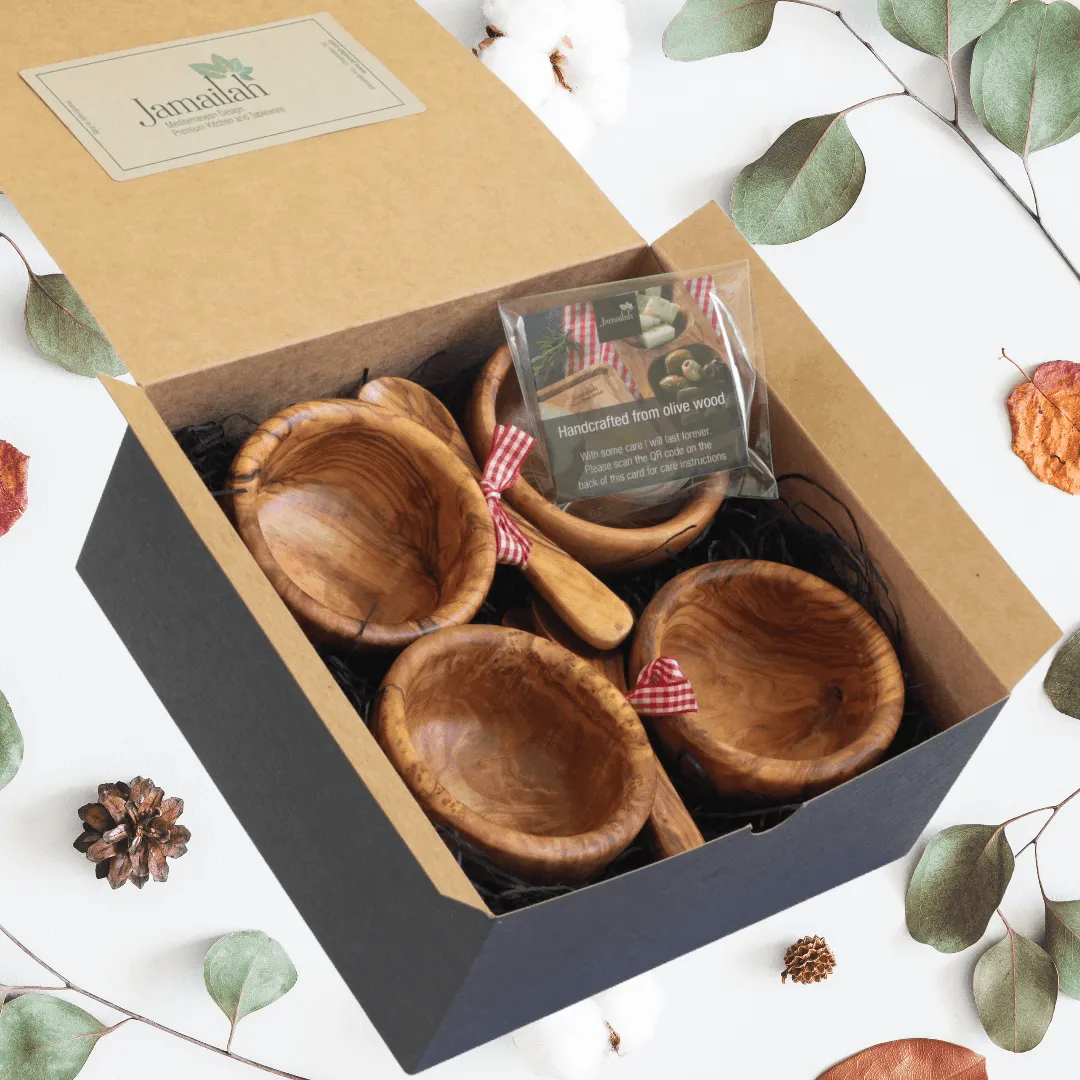 Tapas Bowl Olive Wood Gift Set