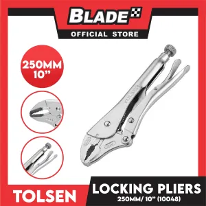 Tolsen Locking Pliers Vise Grip Flat 250mm, 10' ' 50mm Industrial Series 10048