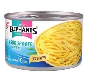 Twin Elephants Strips Bamboo Shoot In Water 227g