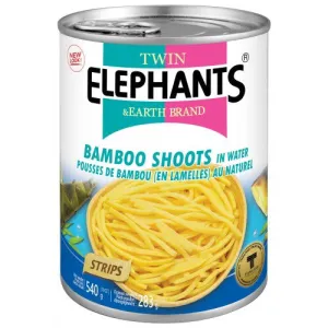 Twin Elephants Strips Bamboo Shoot In Water 540g