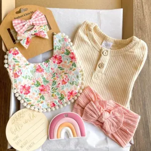 Vibrant Spring Pink Bib Gift Box