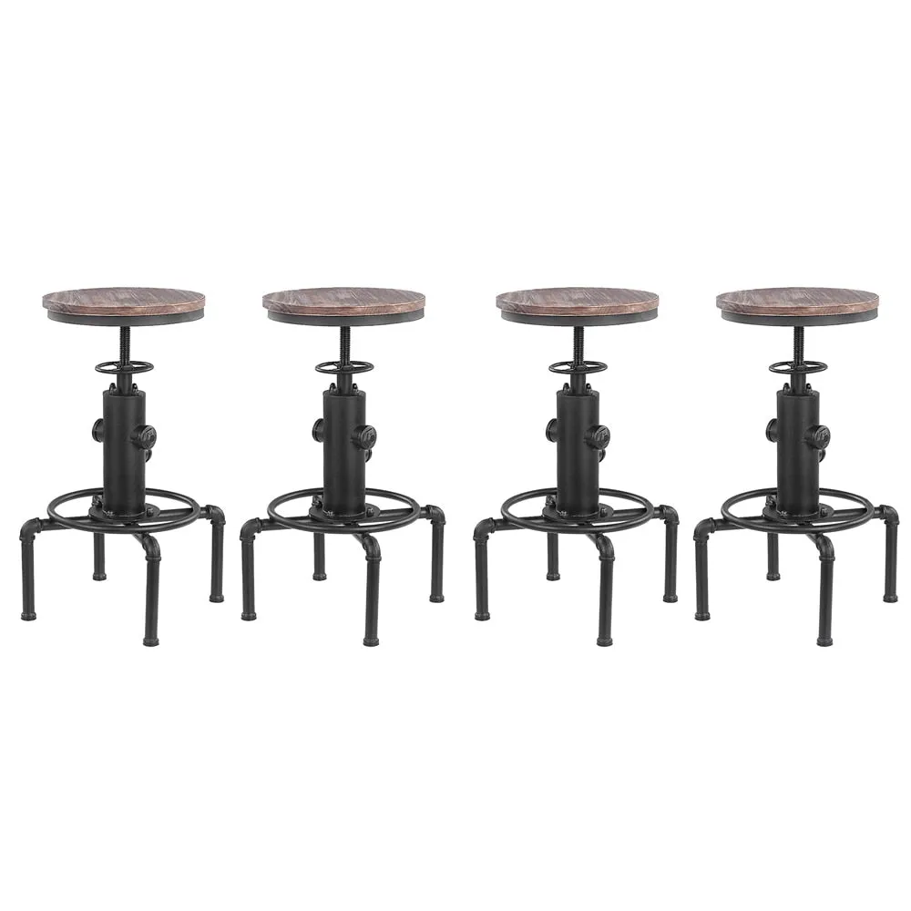 Vintage Metal Stool: Pinewood Top