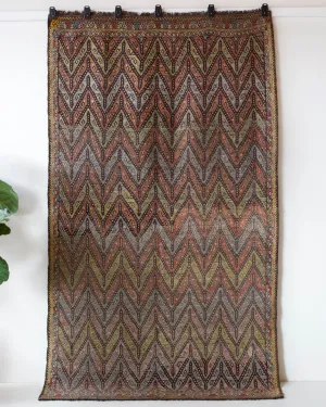 Vintage Taurus Yoruk Cicim Kilim Rug 5'7"x9'7"