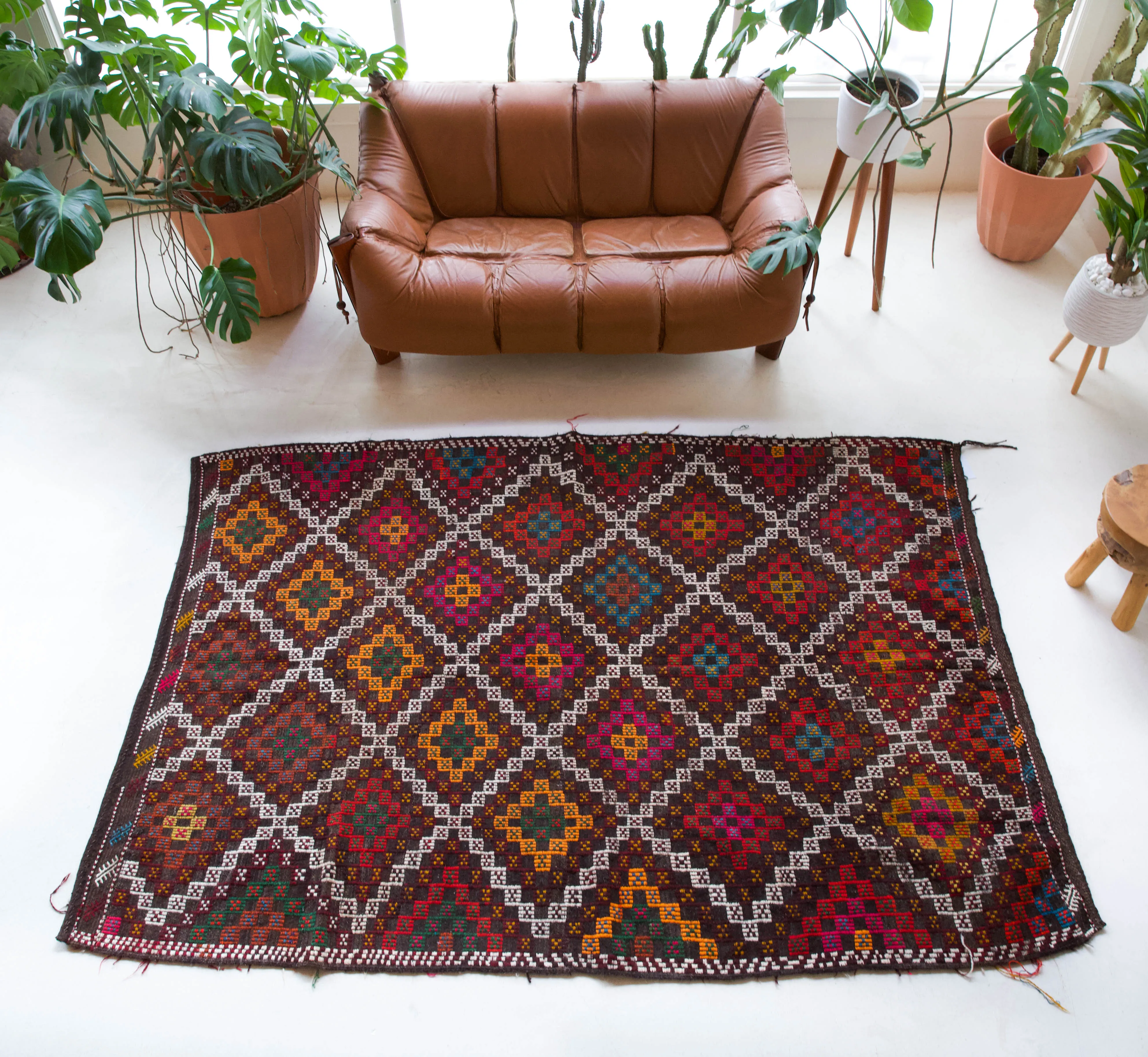 Vintage Taurus Yoruk Cicim Kilim Rug 6'2"x8'10"