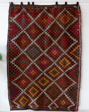 Vintage Taurus Yoruk Cicim Kilim Rug 6'2"x8'10"