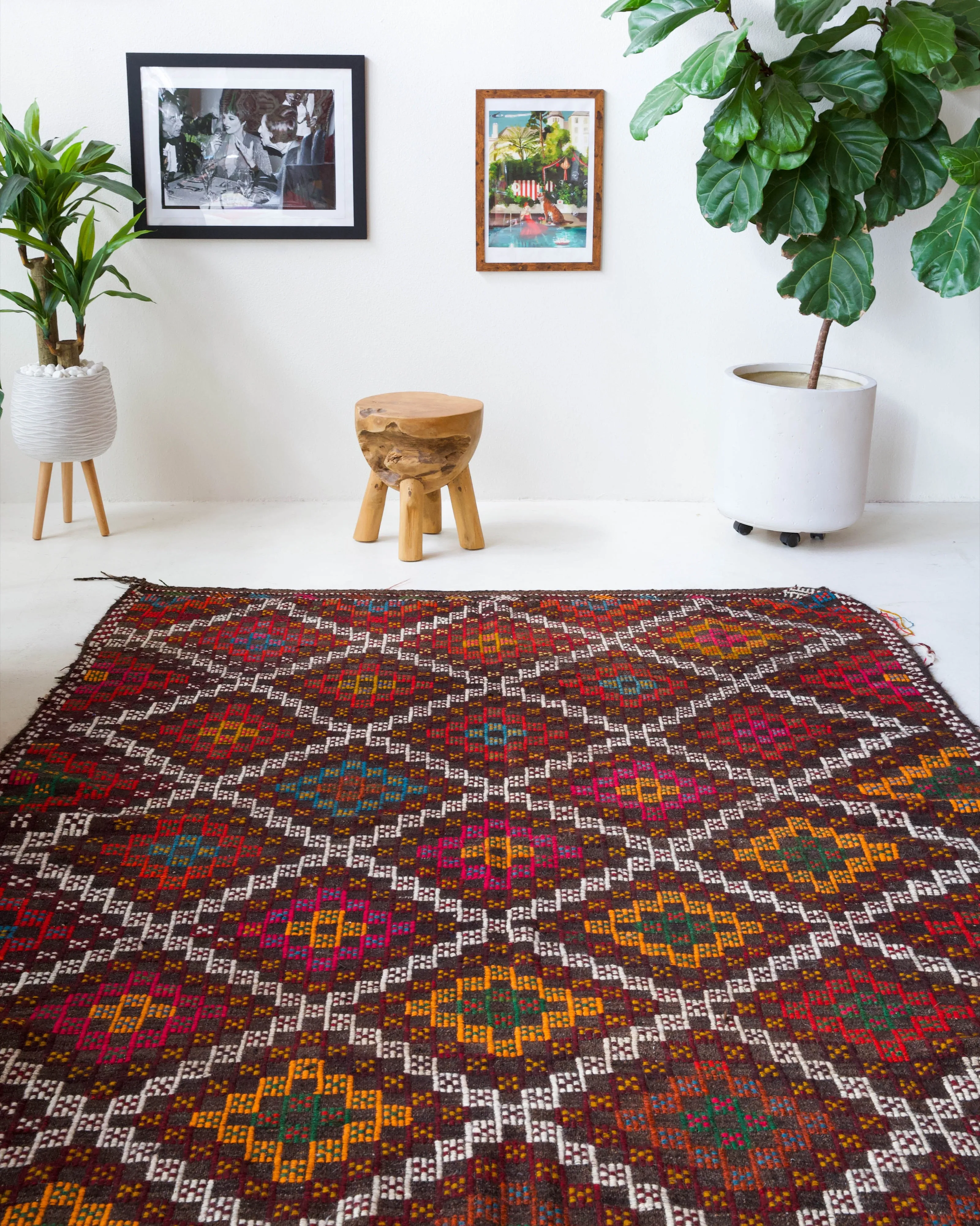 Vintage Taurus Yoruk Cicim Kilim Rug 6'2"x8'10"