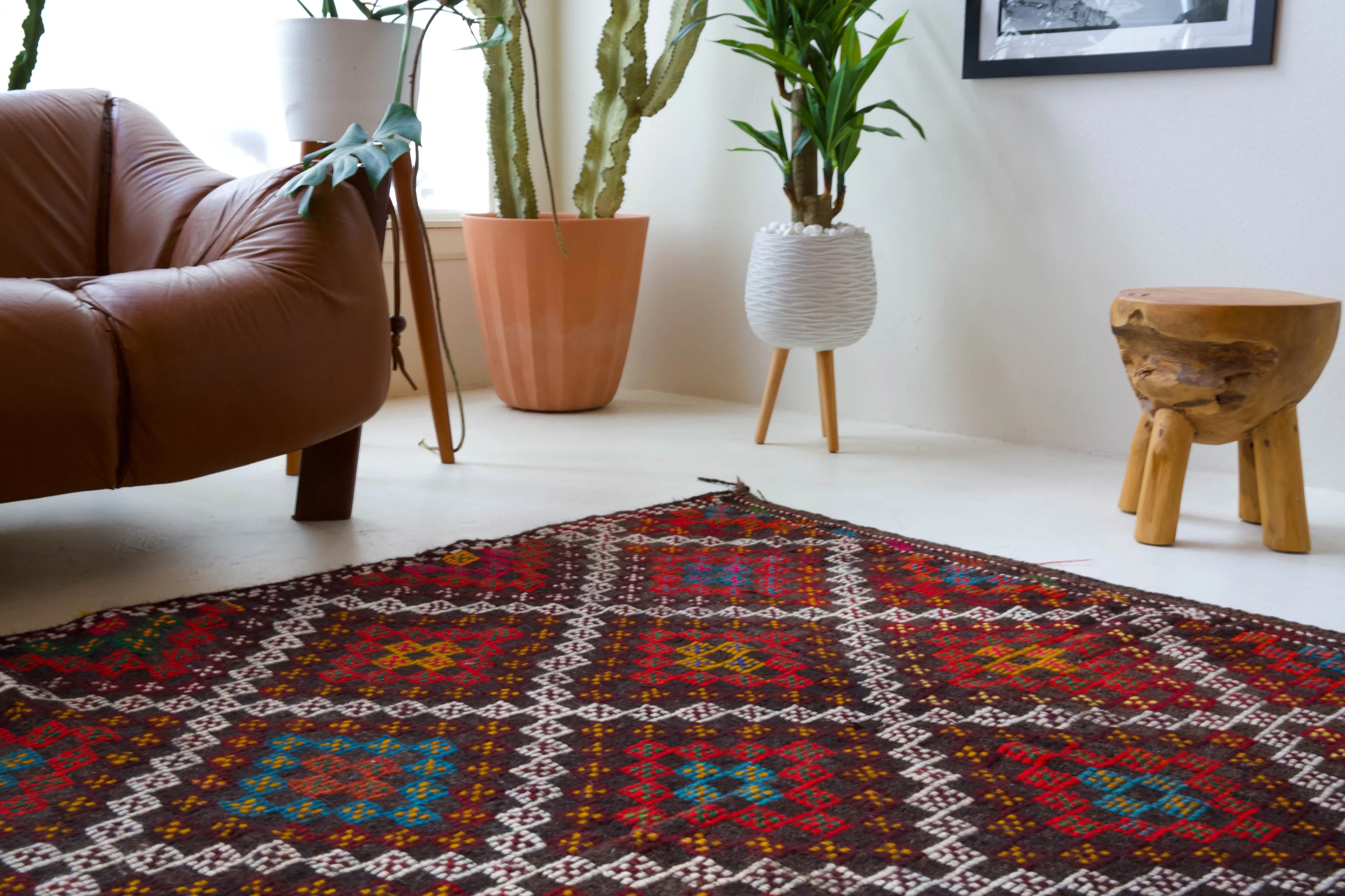 Vintage Taurus Yoruk Cicim Kilim Rug 6'2"x8'10"