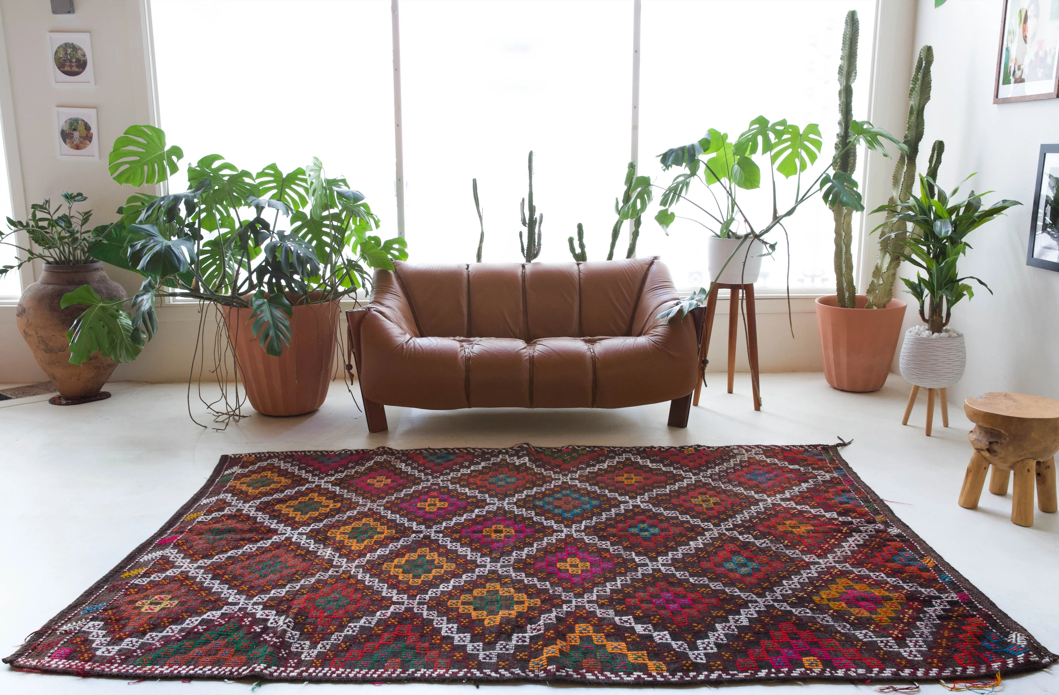 Vintage Taurus Yoruk Cicim Kilim Rug 6'2"x8'10"