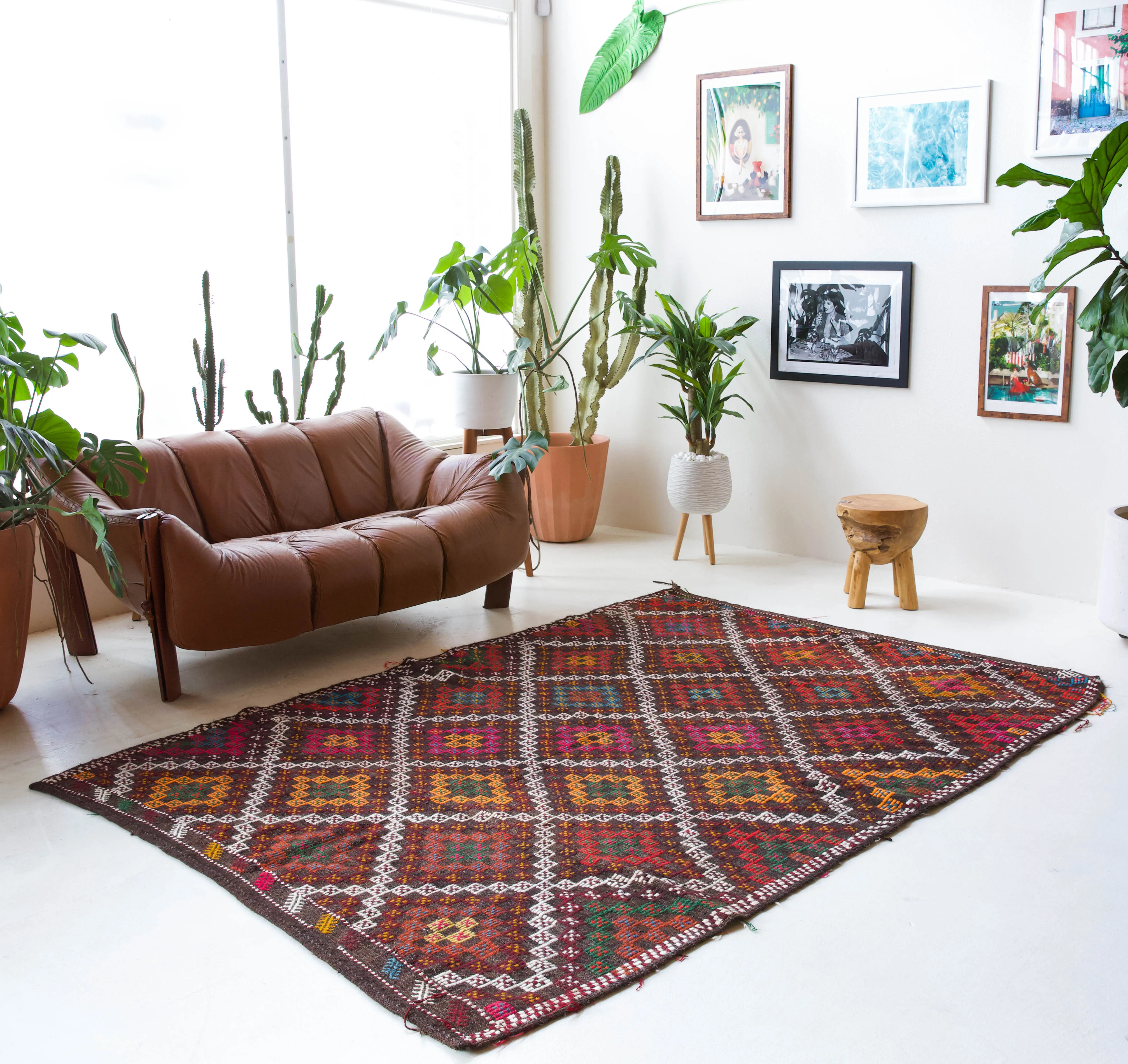 Vintage Taurus Yoruk Cicim Kilim Rug 6'2"x8'10"