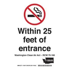 Washington Clean Air Act No Smoking Sign/ Buy Online