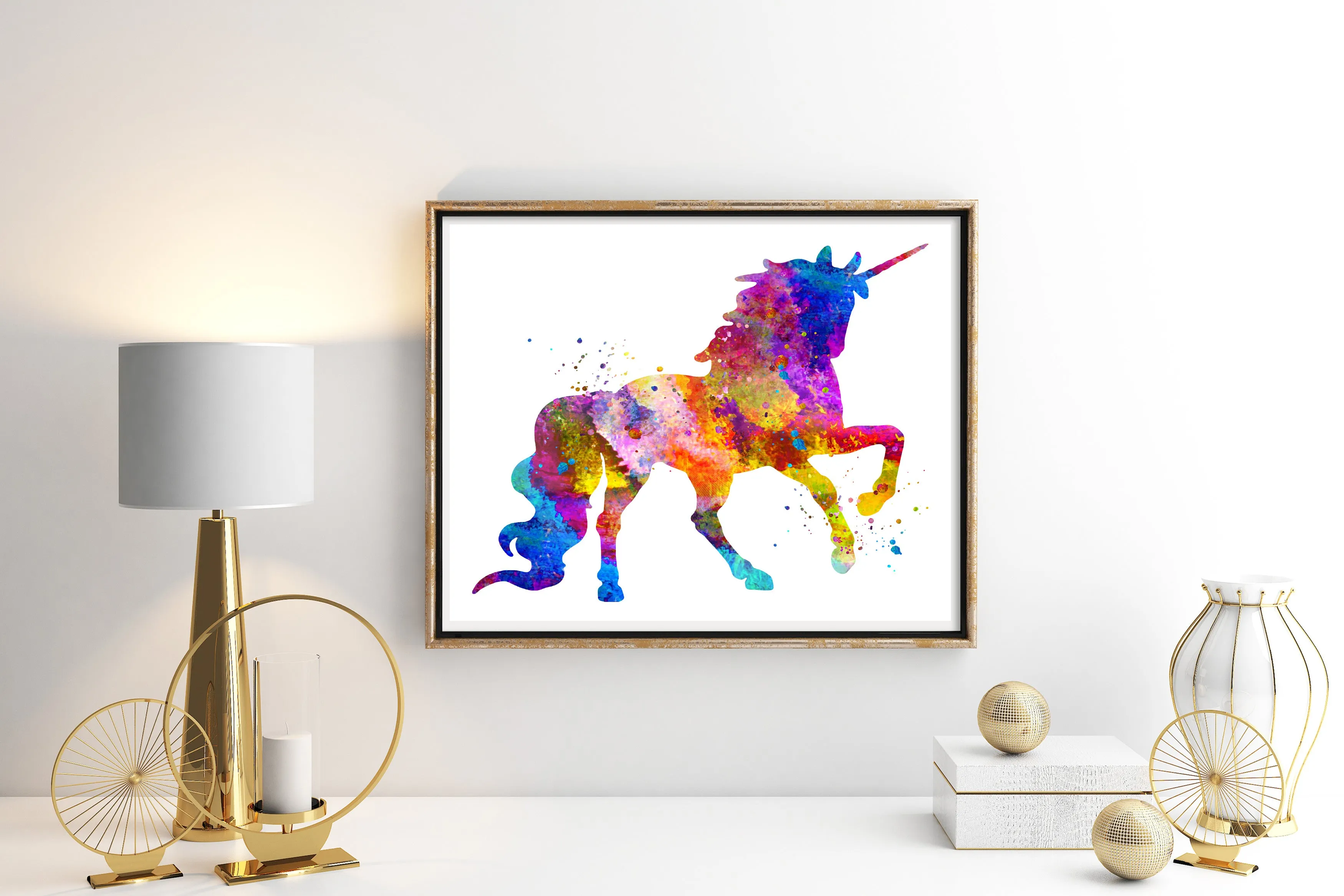 Watercolor Unicorn Art Print - Unframed