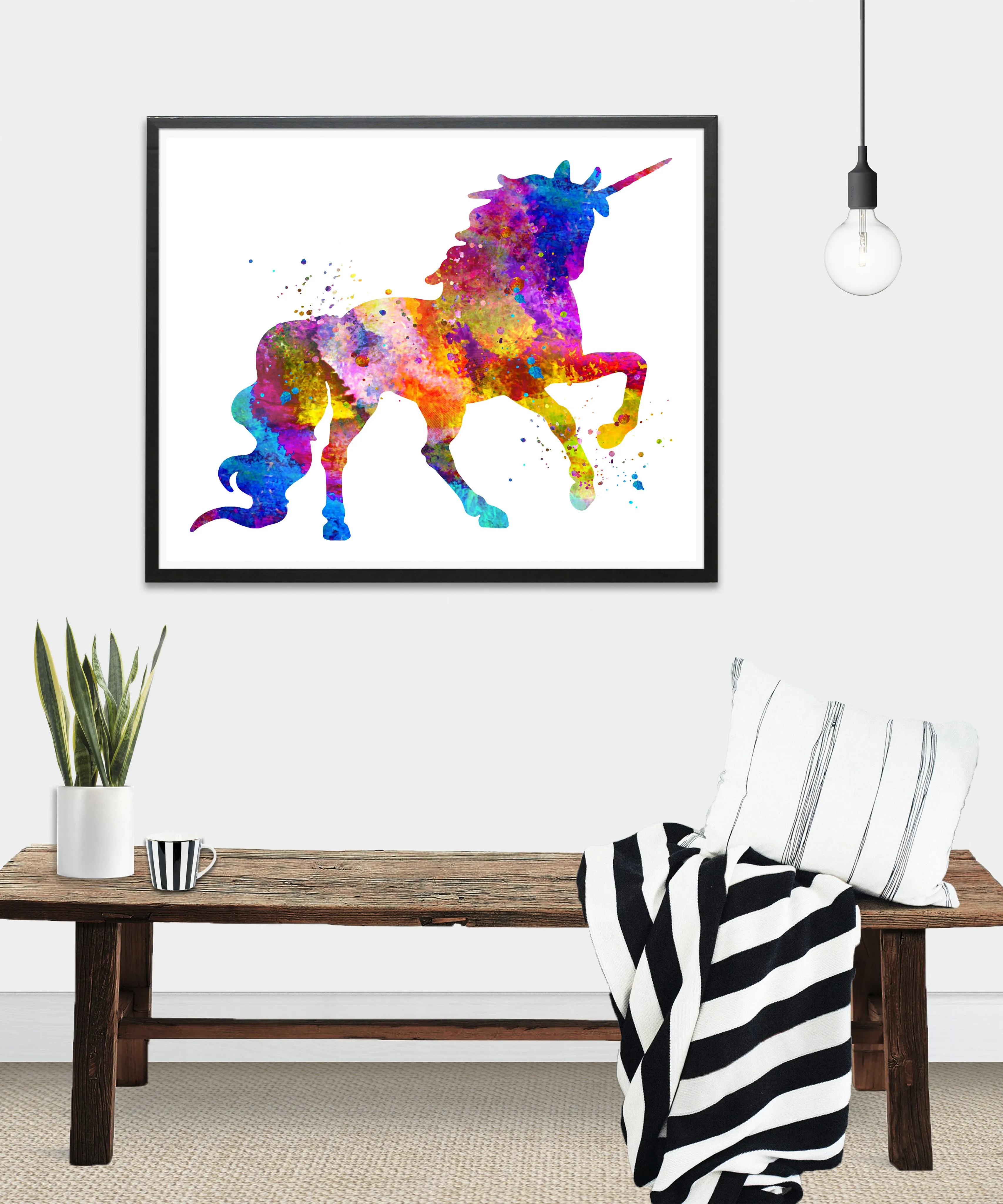 Watercolor Unicorn Art Print - Unframed