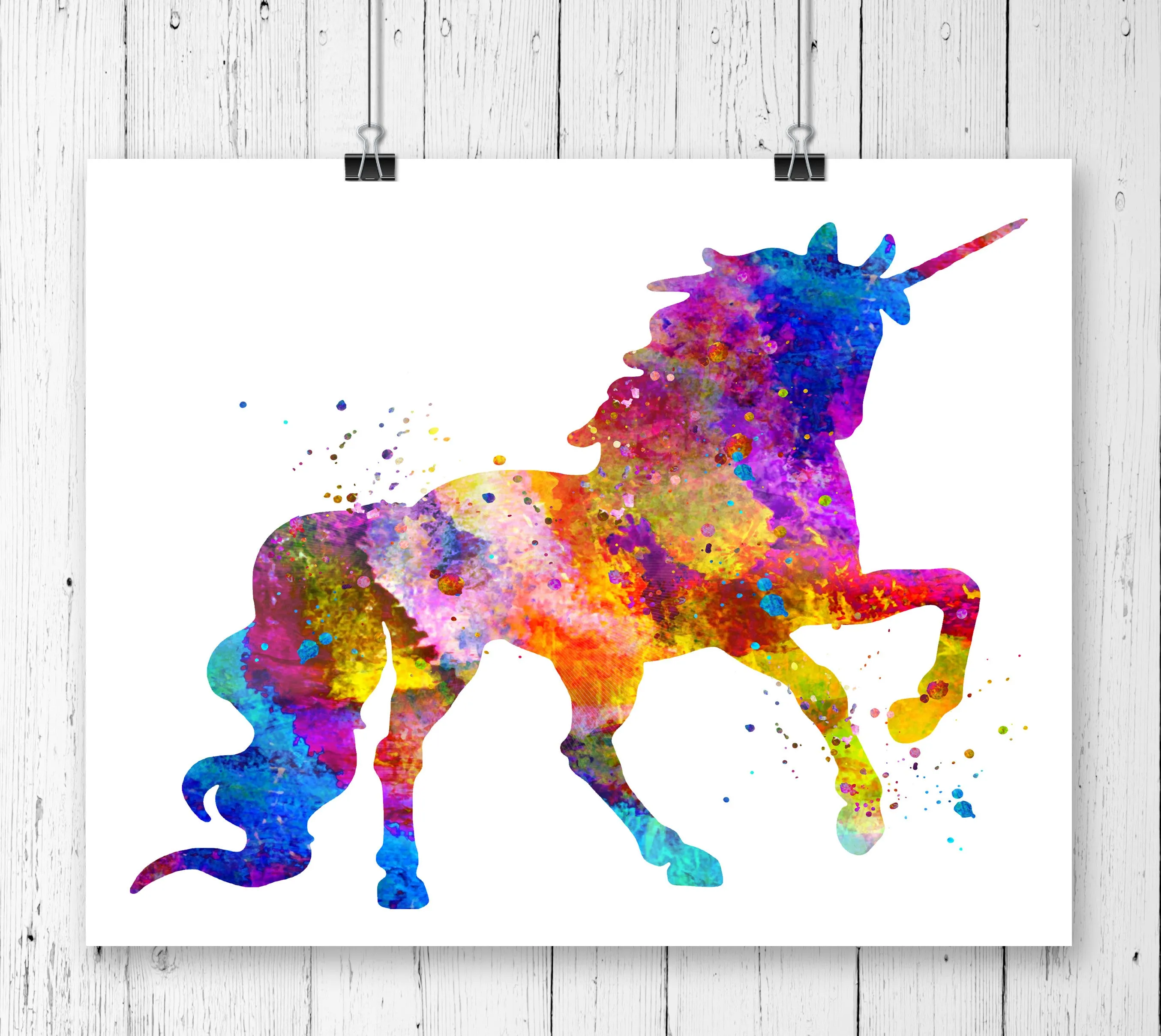 Watercolor Unicorn Art Print - Unframed